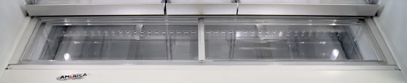 These little nooks, found right in front of the Kenmore 72383's crispers, are great for storing anything from trays of marinating chicken to snacks for the kids after school.