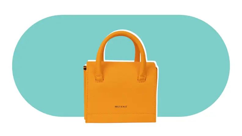 An orange handbag.