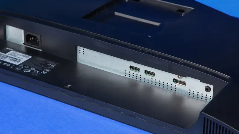 The back ports of the gaming monitor.