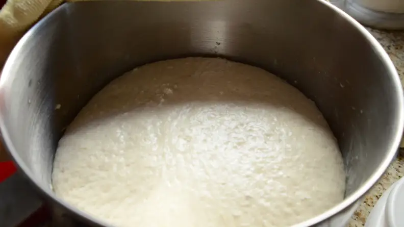 Flour your hands thoroughly because the dough is a bit slack.