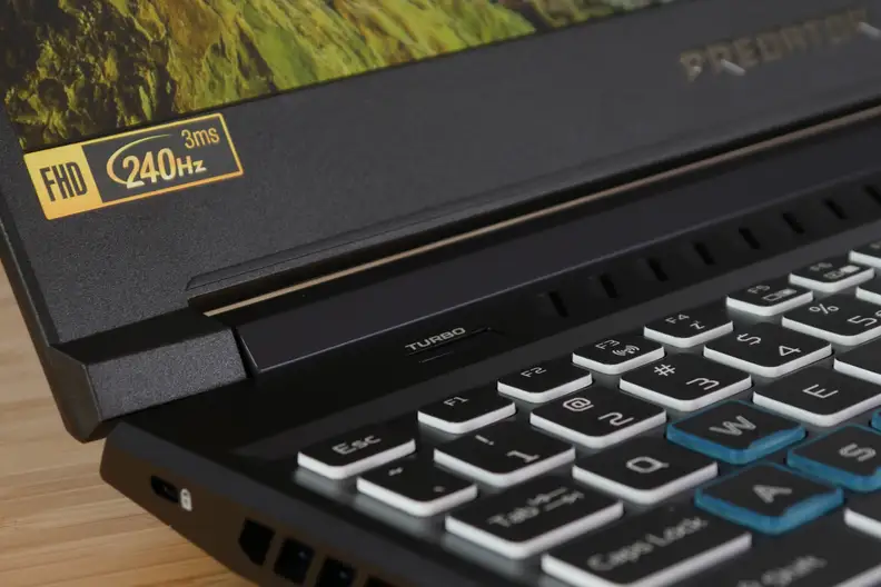 Close up view of some laptop keys and buttons