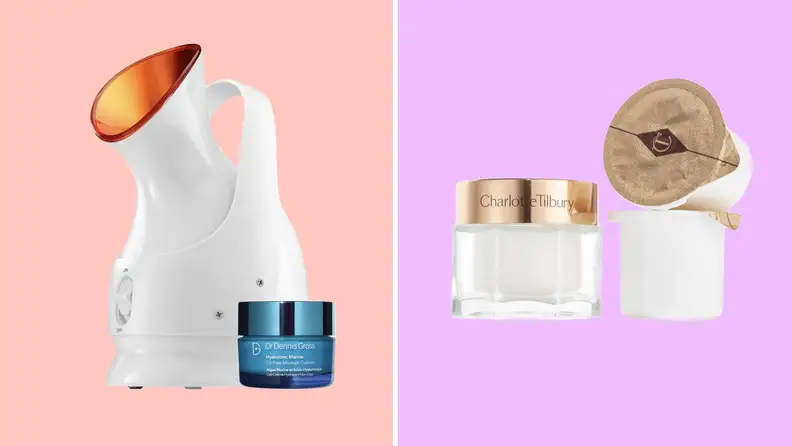 facial steamer and  face cream