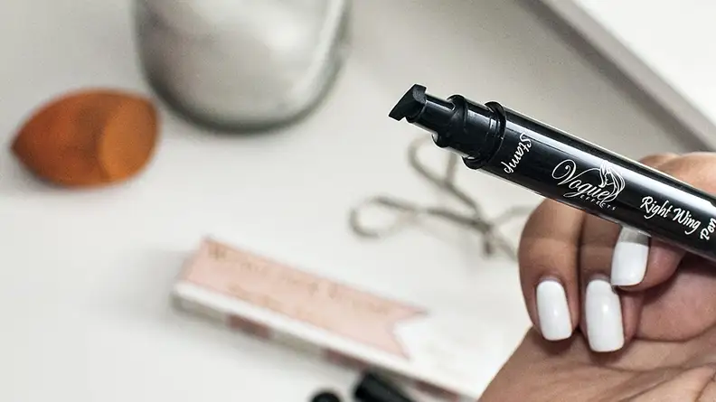If, like me, you can't draw even winged liner, this stamp is a game-changer.