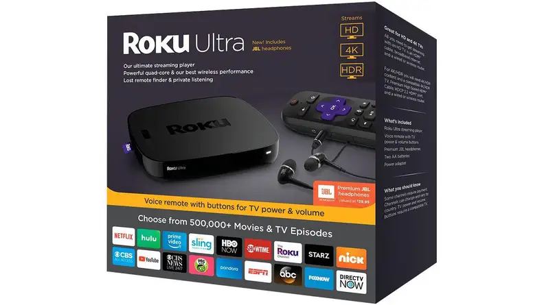A Roku Ultra media player
