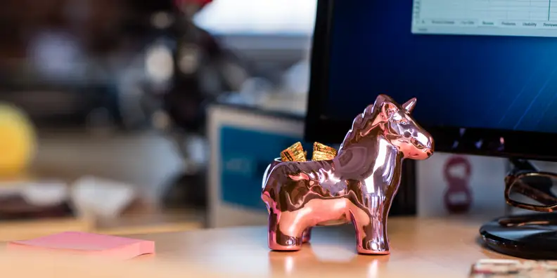 A pink sparkly unicorn