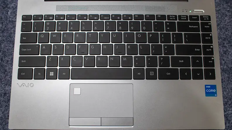 A top-down image of the keyboard and trackpad.
