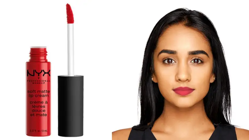 A photo of the NYX Professional Makeup Soft Matte Lip Cream in the shade Amsterdam.