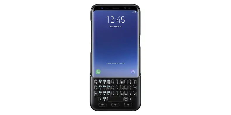 The Samsung Keyboard case comes with a detachable QWERTY keyboard.