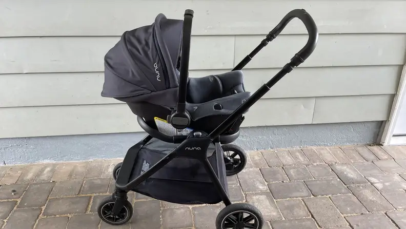 The Nuna Pipa car seat in stroller mode.