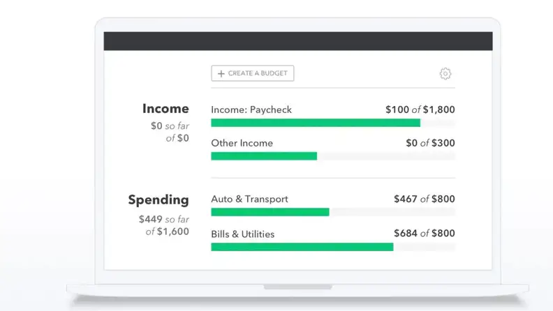 User interface of Mint desktop app.