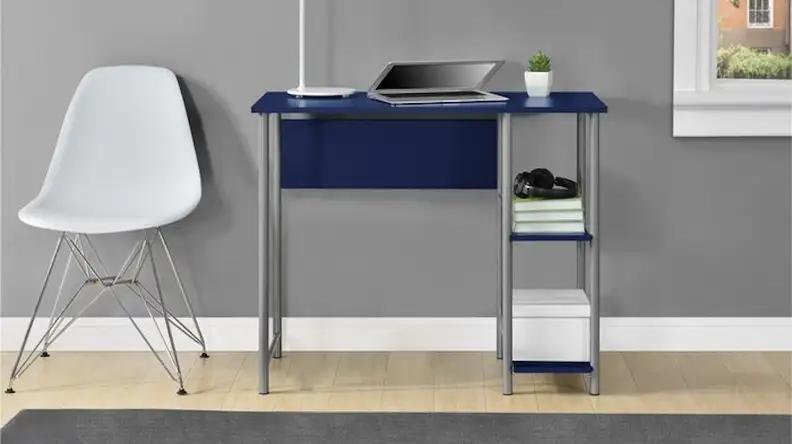 This desk is designed for teens, but it could be used by adults, too.