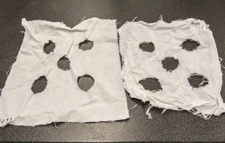 Both these bolts of cloth came from the same Delicates cycle.