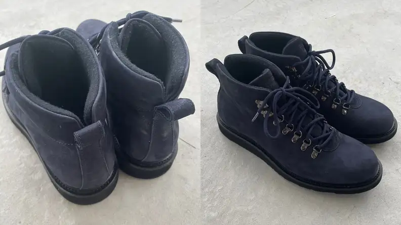Pair of midnight navy Ultralight Hiking Boots from Season Three.