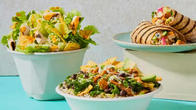 A salad, wrap, and grain bowl from Chopt