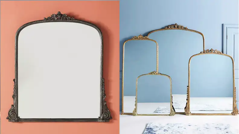 This Anthropologie mirror offers big "Bridgerton" vibes, especially for anyone looking to emulate Regency era home decor.