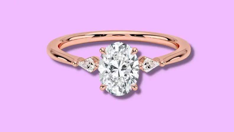 Diamond ring in rose gold setting