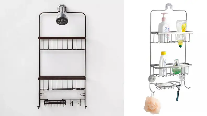 A shower caddy will provide extra space for soap, shampoo, and more.