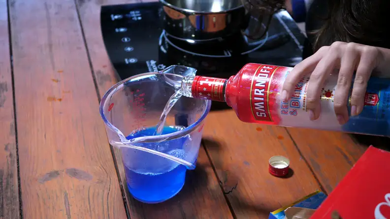 Pouring vodka