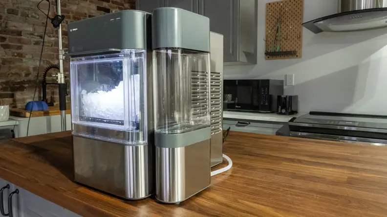 The side tank allows you to make three times as much ice as the reservoir alone.