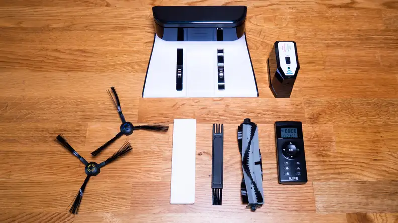 Here's everything that's included in the box. We liked the fact that the A9 comes with a remote and a virtual barrier.