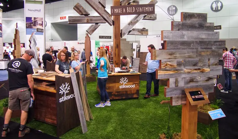 Stikwood's display at Dwell on Design L.A. 2014 was decorated with 