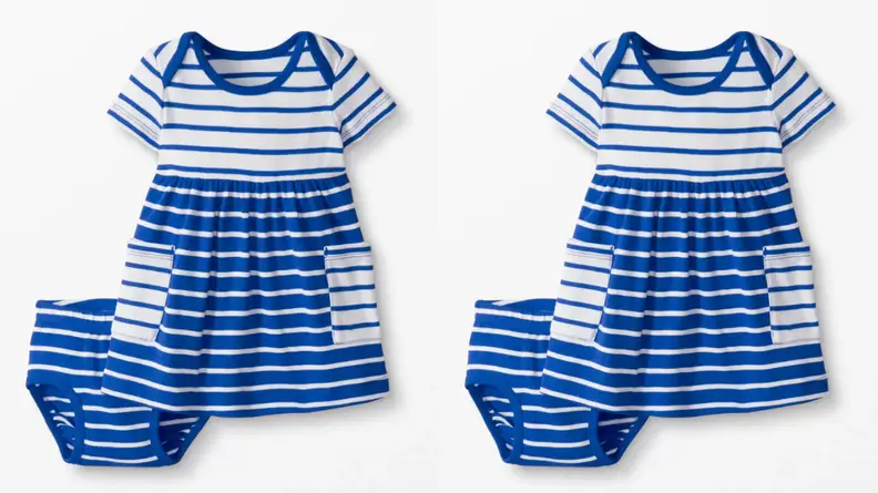 Blue and white dress