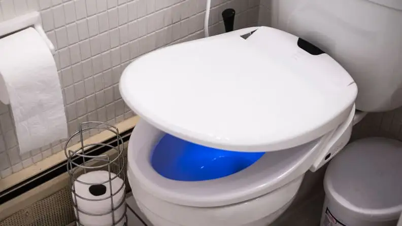 A toilet with a bidet seat