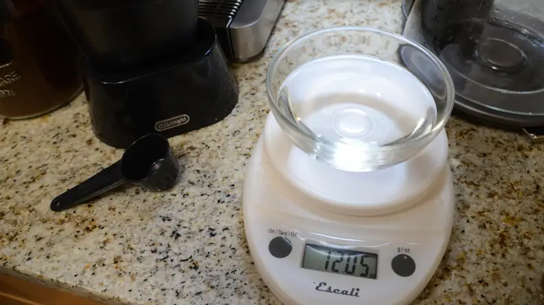 Use a kitchen scale can help you precisely control the strength of your coffee.
