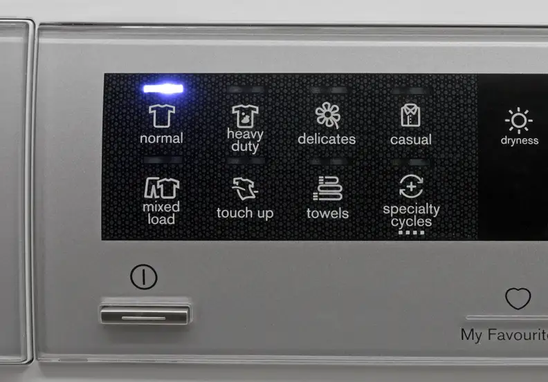 In addition to the seven cycles listed here, another four are found in the Electrolux EIED200QSW's Specialty Cycle sub menu.