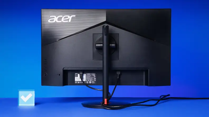 The back of the gaming monitor.