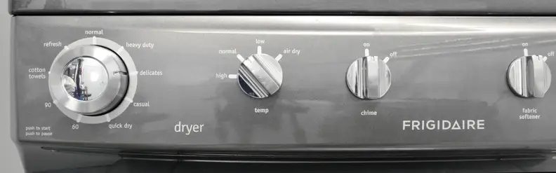 Like the washer, the dryer portion of the Frigidaire FFLE4033QT laundry center has very little you can customize but a wide range of useful cycles.