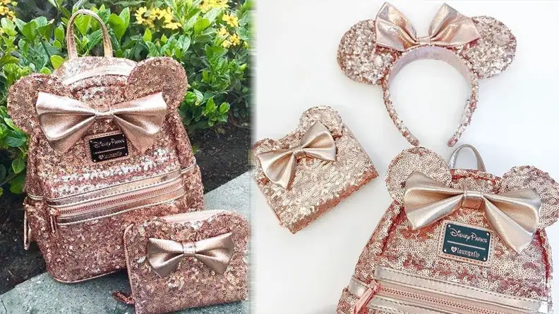 Rose gold backpack