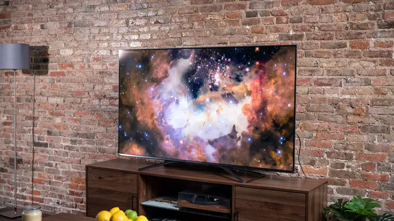 The Hisense U8G displaying 4K/HDR content in a living room setting