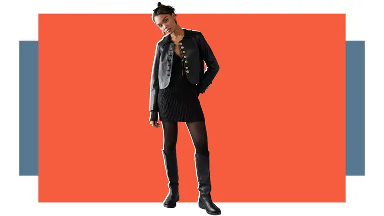 casual dress with tights Here's Exactly How to Wear Dresses With Black Tights in 2024