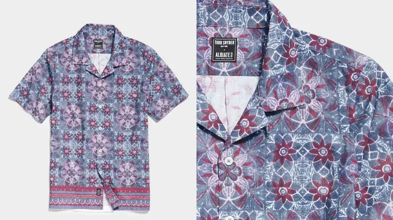 shirt with tile design on it from Todd Snyder