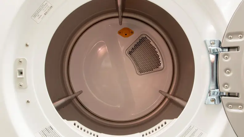 The dryer has a spacious drum
