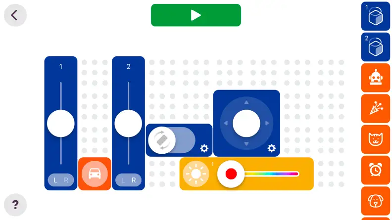 In the Robo Live app, you can manually control your robot and make it move, light up, or make funny noises.