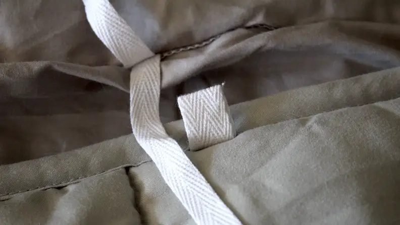 The blanket's cover is quite cumbersome to put on.