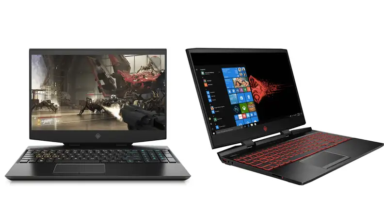 Gaming laptop from two angles