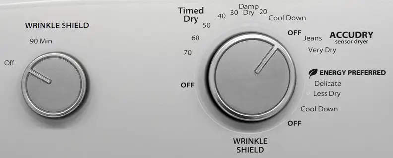 The Whirlpool WED4915EW's rank controls mean choosing a cycle is more of a ballpark guess than a precise selection.
