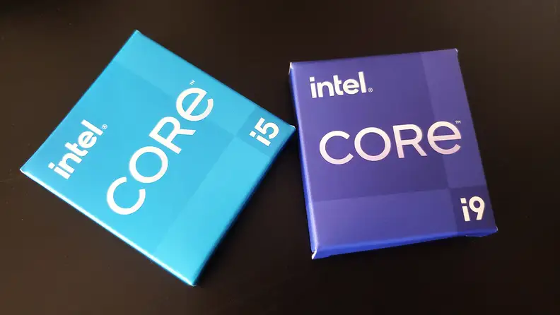 Two small, colored boxes next to one another