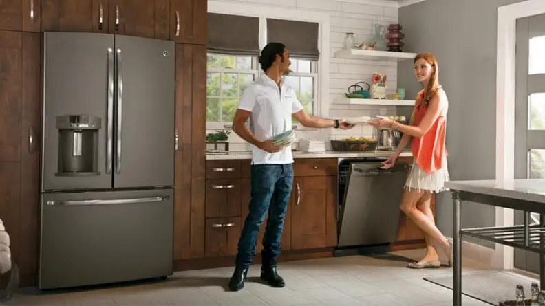 Kitchen with slate appliances