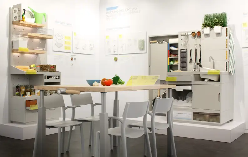 IKEA worked to create a kitchen that would fit a room about as large as this demo showcase.