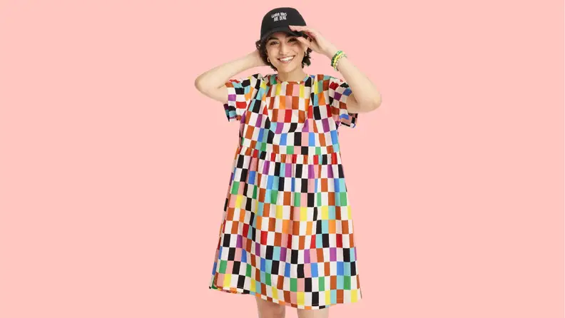 target pride skater dress Target Pride Short Sleeve Checkered Skater Rainbow Dress - Girls XL (14)  NEW