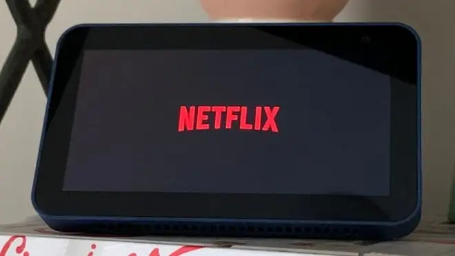 Amazon Echo Show with Netflix title screen