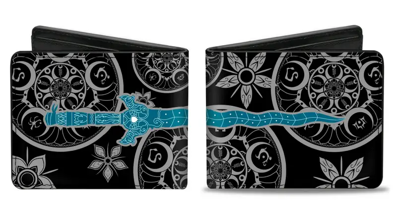 A black Raya-themed wallet