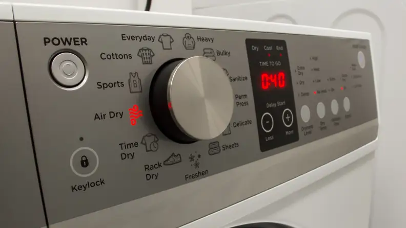 The fisher & Paykel dryer control panel