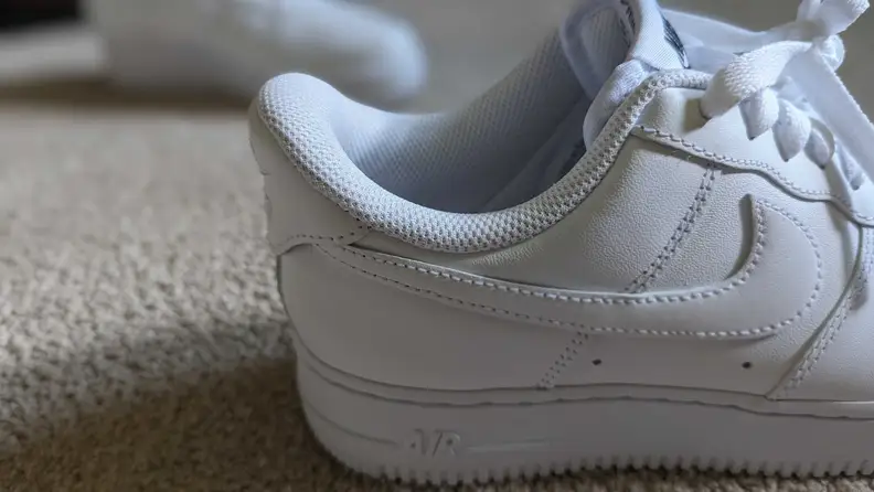 Close-up of the shoe's heel area.