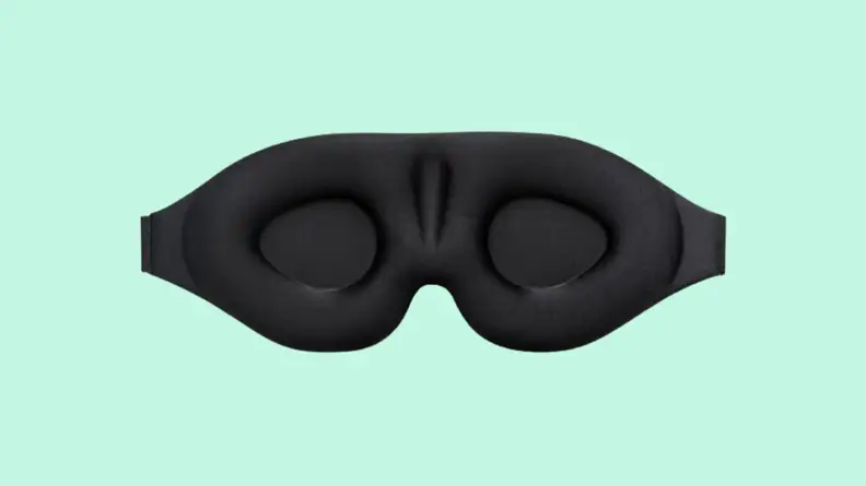 Sleep mask against blue background