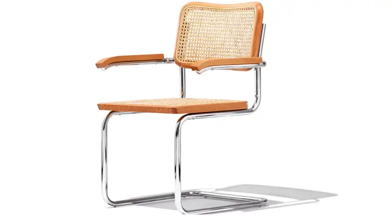 Cesca chair with arms against white background
